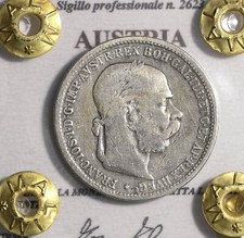 1 CORONA 1893 Impero Austro Ungarico Francesco Giuseppe d'Asburgo Sigillata