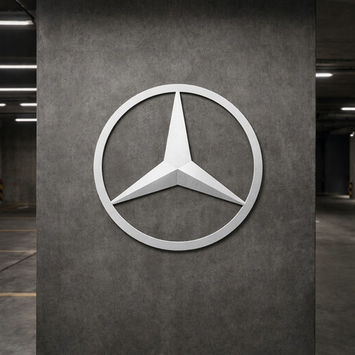 Mercedes 80cm aluminum logo - mercedes,