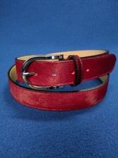 CINTURA DONNA VERA PELLE CAVALLINO 3,5cm ROSSA NERA MADE IN ITALY