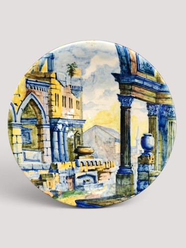 Piatto maiolica policroma - piatto,