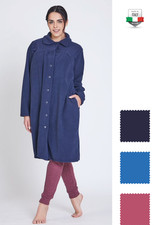 VESTAGLIA DONNA DA CAMERA IN PILE INVERNALE MADE IN ITALY ABBOTTONATA CON TASCHE