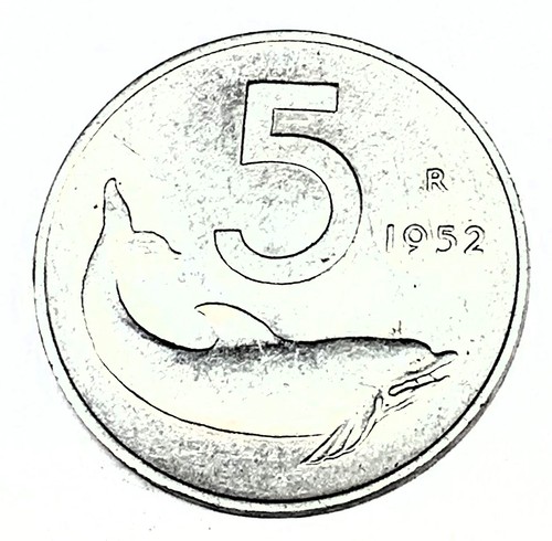 C8237 italy coin five - italy,