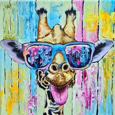 Giraffa con occhiali quadro