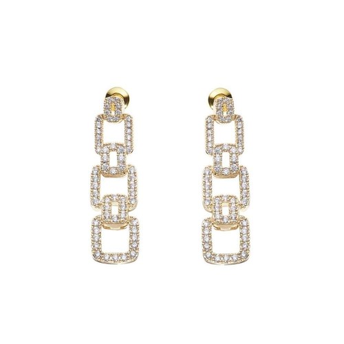 Orecchini dorati con zirconi - ,