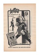 PUBBLICITÀ ADVERTISING WERBUNG ITALIAN CLIPPING 1962 SEBINO BETTINA BAMBOLA