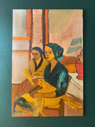 Coppia dipinti olio tavola - coppia,