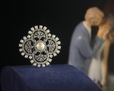 Broche Argenté Art Deco