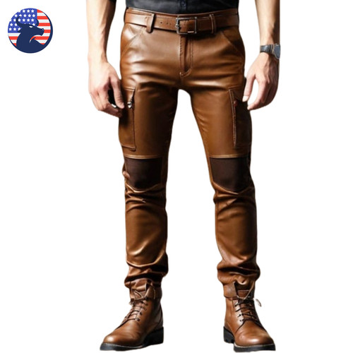 Pantaloni cargo uomo marrone