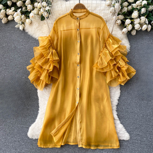 Camicia abito pizzo - camicia,