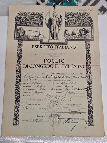 Militaria vintage foglio - militaria,