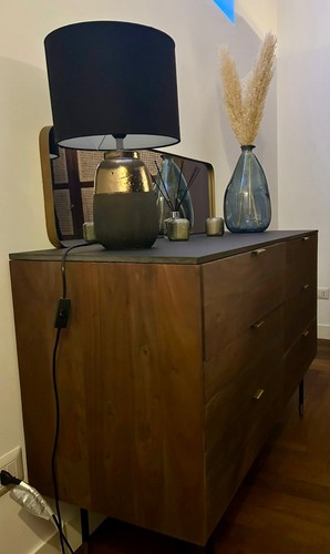 Cassettiera legno con top