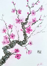 Quadri originali ramo fiori di