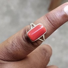 Corallo rosso anello 925 - rosso,