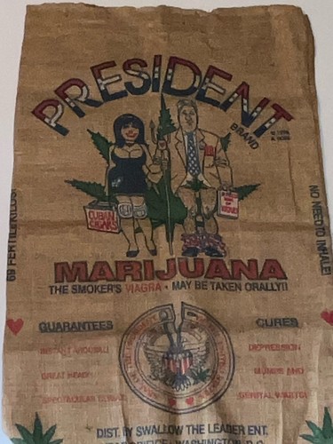 Vintage souvenir burlap sack - vintage,