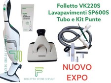 VORWERK FOLLETTO VK220S LAVAPAVIMENTI SP600S COMPLETO PANNI SACCHETTI ORIGINALI
