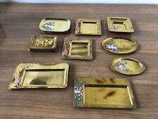 Stock Di 38 Piattini In Ottone Anni 70 Svuotatasche Forme Varie Dipinti A Mano