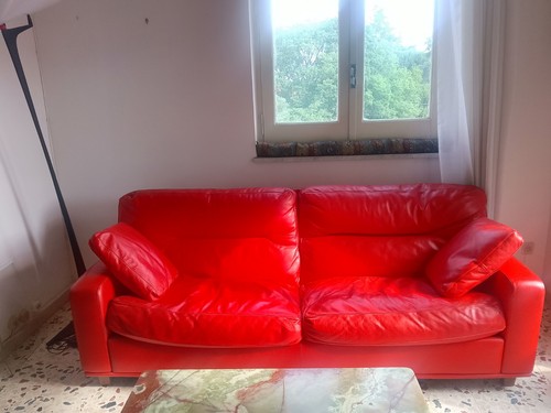Divano in pelle - 3p,