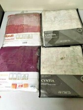 Stock di 3 tende più una coppia di tendine tenda da interni viola bianca rosa