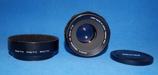 Konica Hexanon AR 52 mm f 1.8, paraluce, tappo.