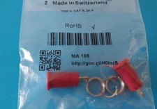 2pcs 23.3000-22 Staubli Presa a banana Femmina Rosso 24A 4 mm