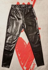 Pantaloni Sisley Donna Neri Ecopelle 