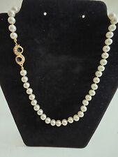 Collana Di Perle MAJORCA con Ciondolo Vintage Dorato Con Strass Infinity Yin Yan