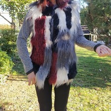 Gilet smanicato Pelliccia con cappuccio