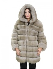 Beige 50 Horizontal Fox Fur