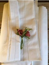 Lenzuolo Matrimoniale Lino Orlo A Giorno Con Ricamo A Mano 240x300 cm. Nuovo