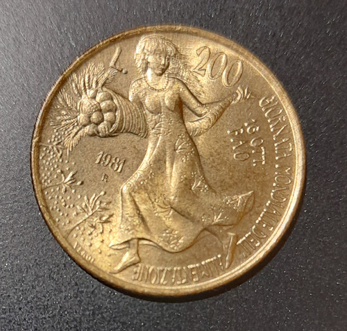Italia 200 lire 1981 fao - 200,
