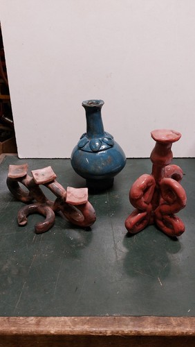 Antico candeliere ceramica - 3,
