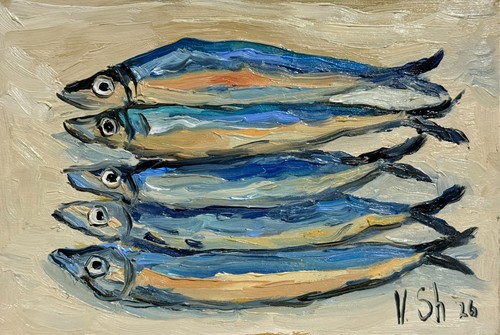 Quadro olio sardina originale
