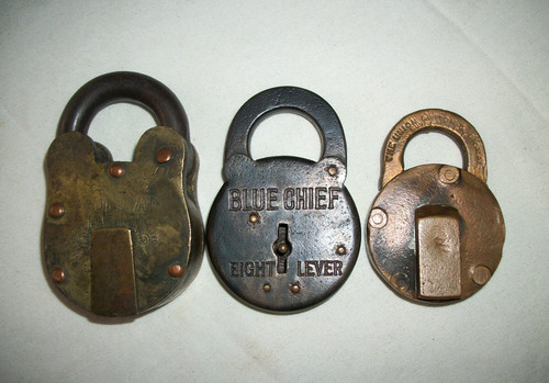 Antique padlock brass railroad - padlock,