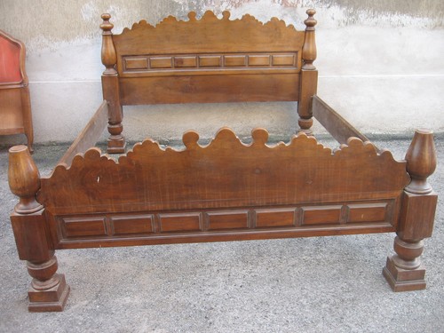 Letto matrimoniale noce grosso - letto,