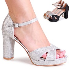 Sandali Con Plateau In Glitter