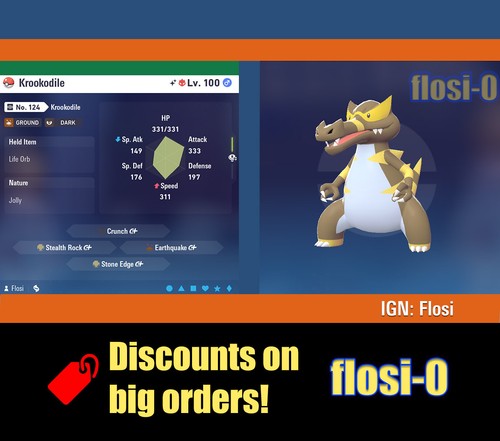 6iv shiny krookodile - shiny, pokemon