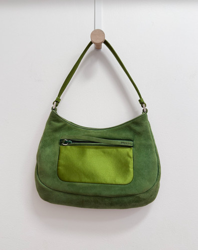 Borsa prada camoscio verde - borsa,
