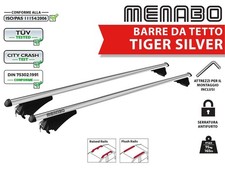 BARRE DA TETTO PORTATUTTO MENABO TIGER SILVER 120 ALLUMINIO SERRATURA ANTIFURTO