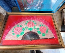 Grande Ventaglio Da Sfilata Carnevale Rio Originale Anni 80 In Cornice 