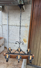 Lampadario ferro battuto e