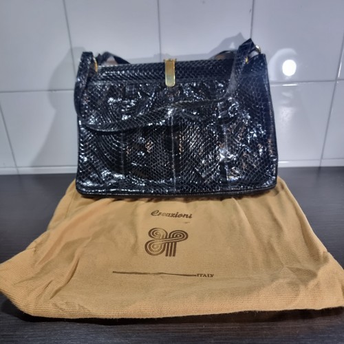 Borsa pelle pitone nero - in,