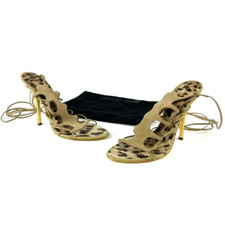 Roberto Cavalli Sandalo Camoscio Pesante Daino Taupe Suede Wrap Tie Sandals