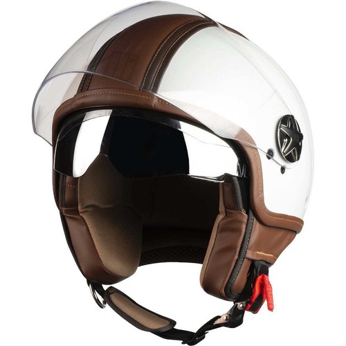 Casco moto jet doppia - doppia, visiera