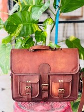 Borsa in pelle vintage per laptop messenger borsa valigetta vera uomo fatta a...