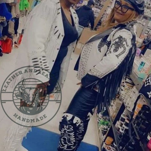 Giacca pelle biker bicolore
