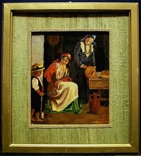 ANTICO QUADRO OLIO CARTONE G