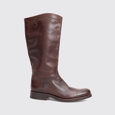 Stivali alti Fratelli Rossetti taglia UK9 uomo pelle di vitello marrone scuro Made in Italy