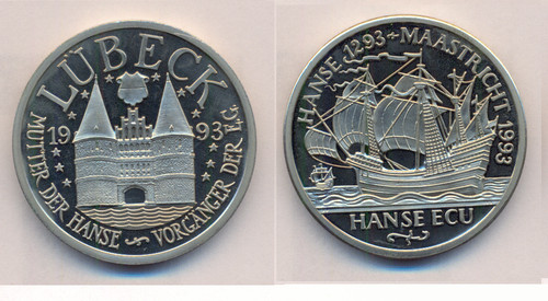 Medaglia hanse ecu - hanse, 1993
