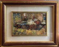 Ancona LeoneLuciani MARINAolio su tela cm20x30firmato al retro + cornice e vetro