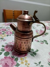 Teiera di rame, caffettiera antica battuta a mano